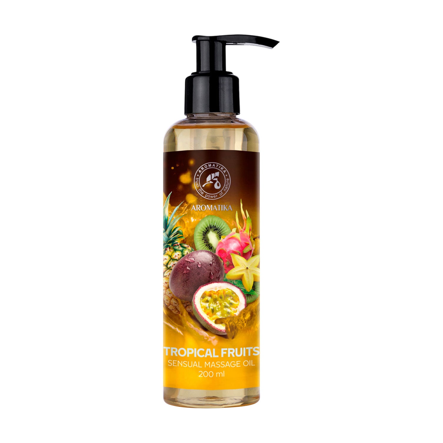 Олія косметична для чуттєвого масажу Ароматика Tropical Fruits Sensual Massage Oil Тропічні фрукти, 200 мл